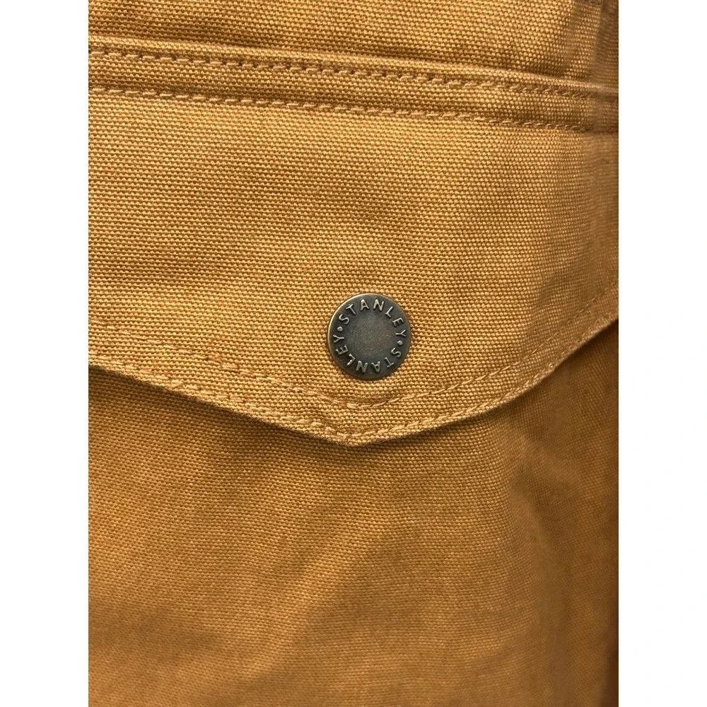 Stanley Mens XL Heavy Duty Workwear Canvas Jacket Brown Cotton Duck Quilt Lined